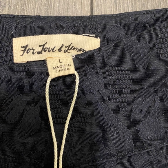 For Love & Lemons Luella Jacquard Cigarette Crop Pants Size L NWT - Picture 5 of 13